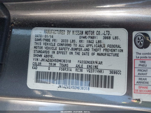 JN1AZ4EH5EM636318 Nissan 370Z