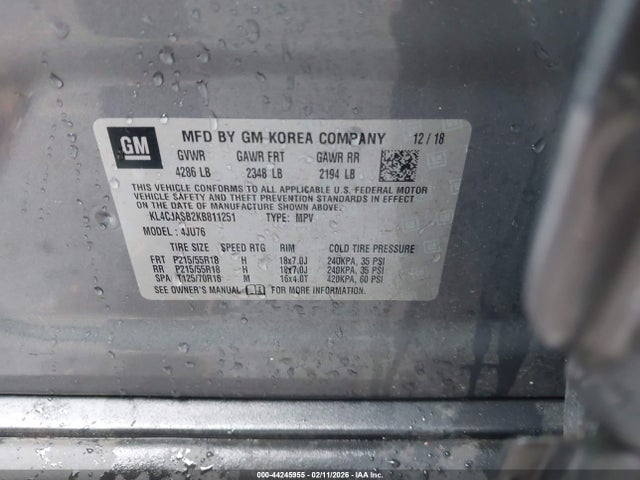 Aukcja sprzedaży 2019 Buick Encore Fwd Preferred, vin: KL4CJASB2KB811251, numer aukcji: 44245955