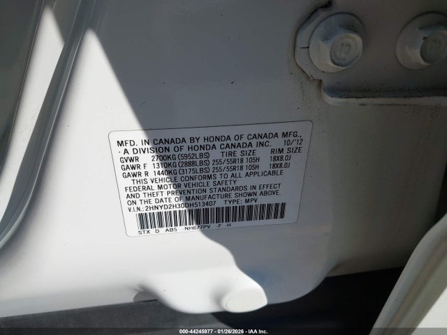 Aukcja sprzedaży 2013 Acura Mdx Technology Package, vin: 2HNYD2H30DH513407, numer aukcji: 44245977