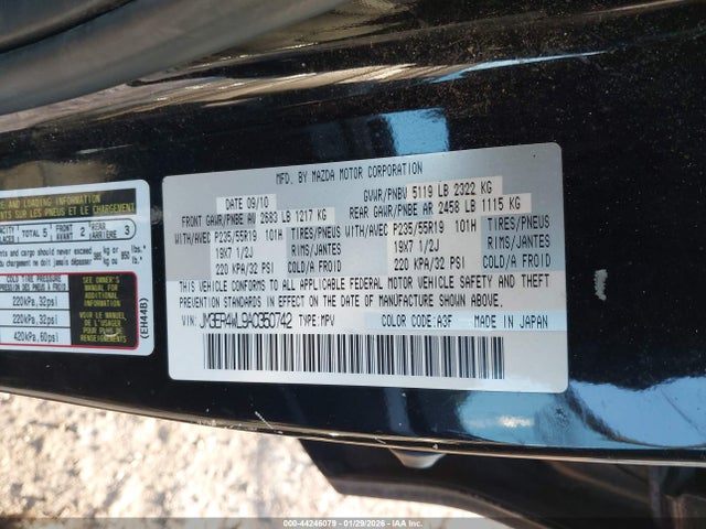 Aukcja sprzedaży 2010 Mazda Cx-7 S Grand Touring, vin: JM3ER4WL9A0350742, numer aukcji: 44246079