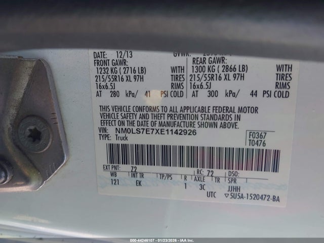 Ford Transit Connect Xl 2014 NM0LS7E7XE1142926 Image 9