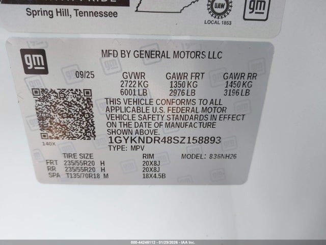 2025 CADILLAC XT5 1GYKNDR48SZ158893 Photo 8