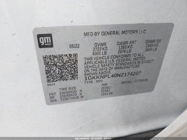 1GKKNPL40NZ174207 GMC Acadia Fwd Denali