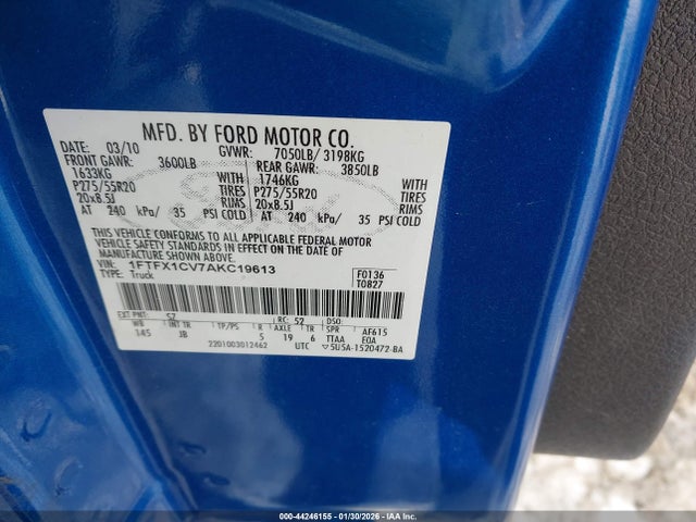 2010 FORD F-150 1FTFX1CV7AKC19613 Photo 8