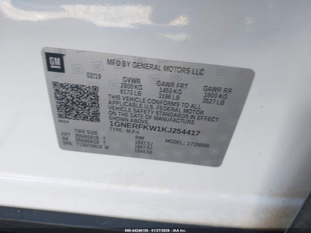 1GNERFKW1KJ254417 Chevrolet Traverse Ls