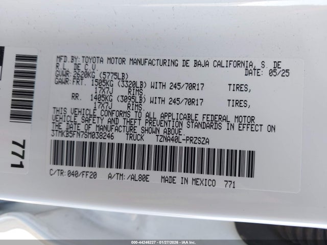 3TMKB5FN7SM038246 Toyota Tacoma Sr5
