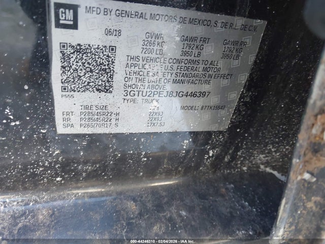 Aukcja sprzedaży 2018 Gmc Sierra 1500 Denali, vin: 3GTU2PEJ8JG446397, numer aukcji: 44246310