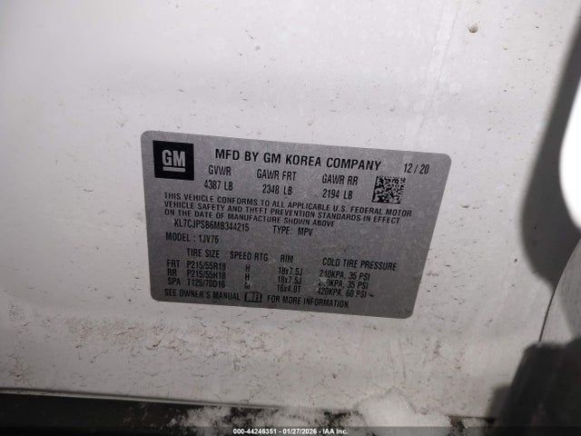 2021 CHEVROLET TRAX KL7CJPSB6MB344215 Photo 8