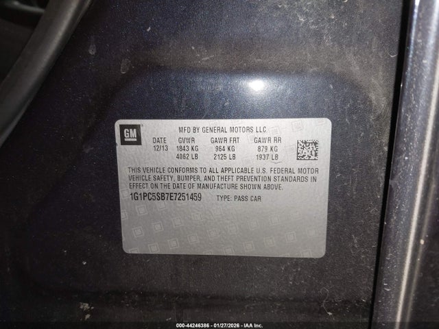 Chevrolet Cruze 1lt Auto 2014 1G1PC5SB7E7251459 Image 9