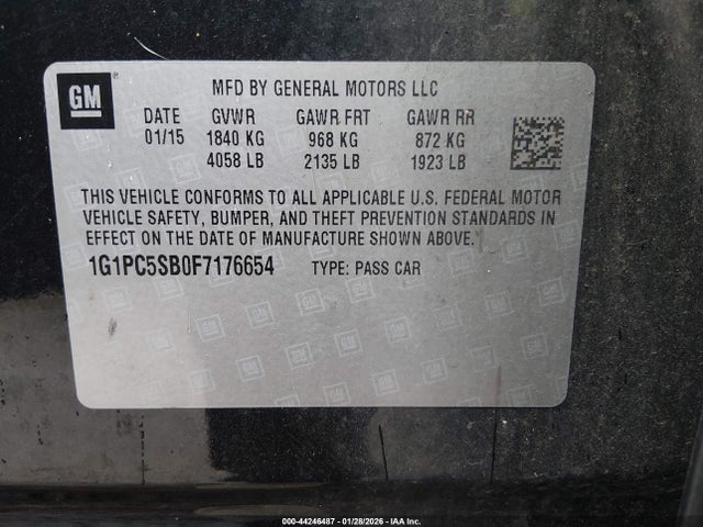 Chevrolet Cruze 1lt Auto 2015 1G1PC5SB0F7176654 Image 9