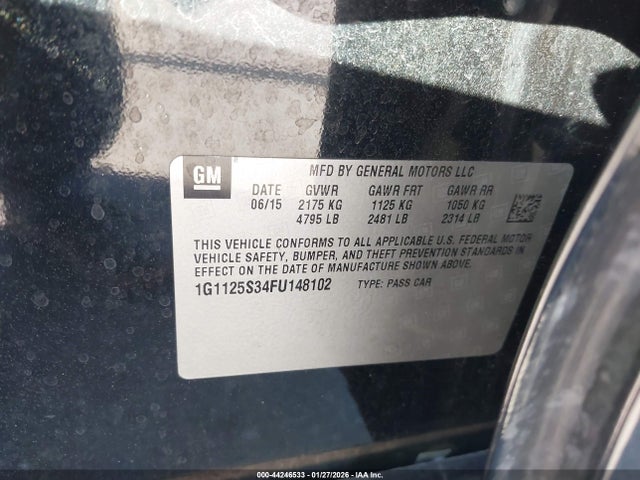 1G1125S34FU148102 Chevrolet Impala 2lt
