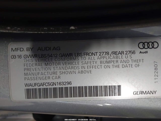 2016 AUDI A6 WAUFGAFC5GN163296 Photo 8