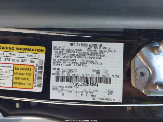 Ford Fusion Hybrid Se 2017 3FA6P0LU6HR368074 Image 9