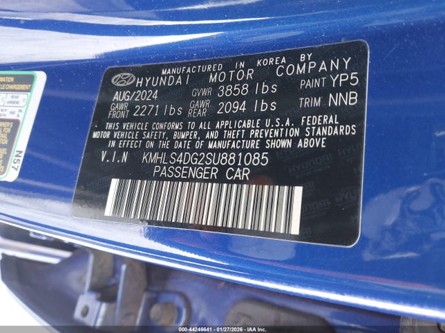 Aukcja sprzedaży 2025 Hyundai Elantra Sel Convenience, vin: KMHLS4DG2SU881085, numer aukcji: 44246641