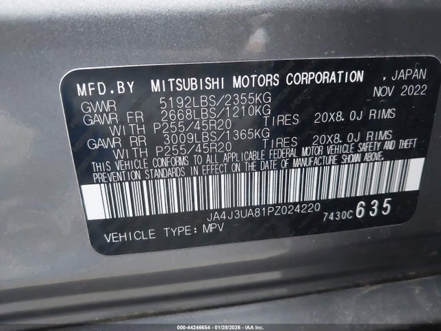 2023 MITSUBISHI OUTLANDER JA4J3UA81PZ024220 Photo 8