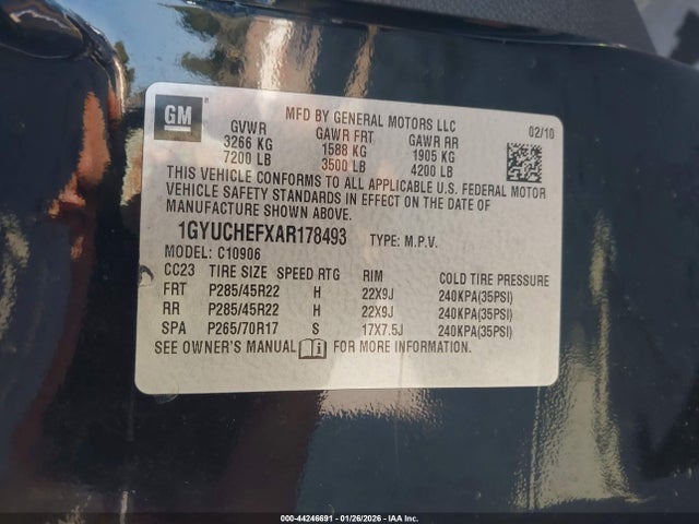 2010 CADILLAC ESCALADE ESV 1GYUCHEFXAR178493 Photo 8