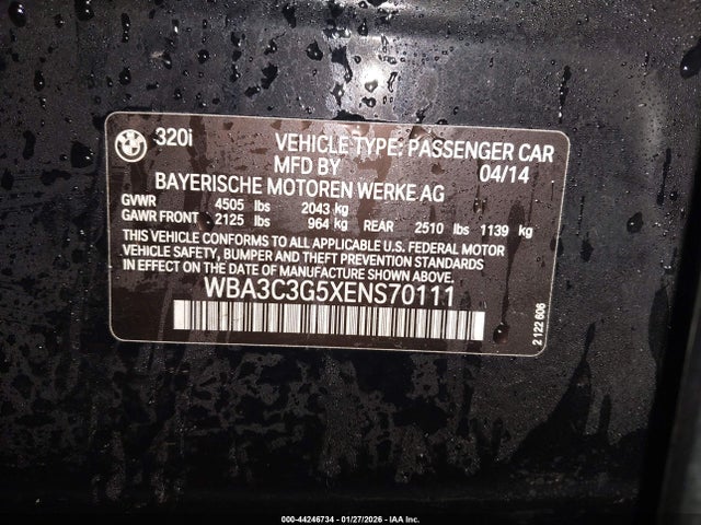 WBA3C3G5XENS70111 BMW 320i Xdrive
