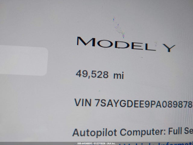Продаж на аукціоні авто 2023 Tesla Model Y Awd/long Range Dual Motor All-wheel Drive, vin: 7SAYGDEE9PA089878, номер лоту: 44246852