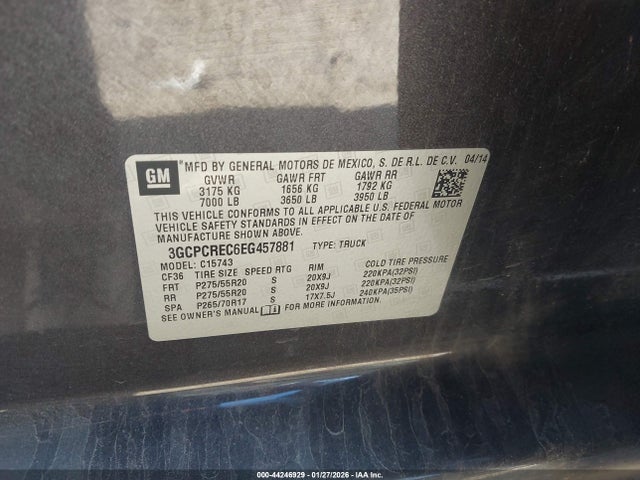 3GCPCREC6EG457881 Chevrolet Silverado 1500 1lt