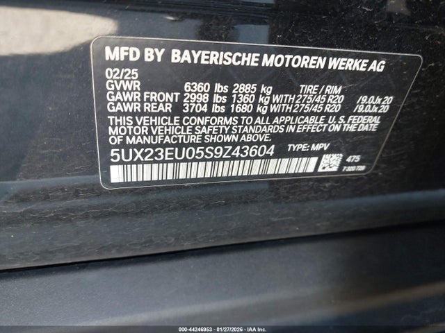 2025 BMW X5 5UX23EU05S9Z43604 Photo 8