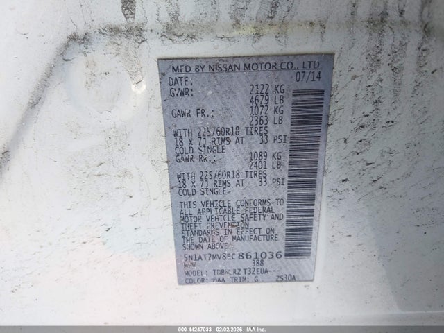 Nissan Rogue Sl 2014 5N1AT2MV8EC861036 Image 9