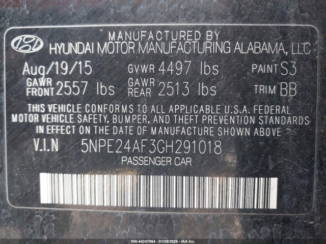 2016 HYUNDAI SONATA 5NPE24AF3GH291018 Photo 8