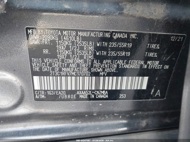 Toyota Rav4 Xle Premium 2021 2T3C1RFV7MC170702 Image 9