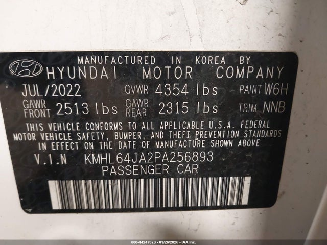 Aukcja sprzedaży 2023 Hyundai Sonata Sel, vin: KMHL64JA2PA256893, numer aukcji: 44247073