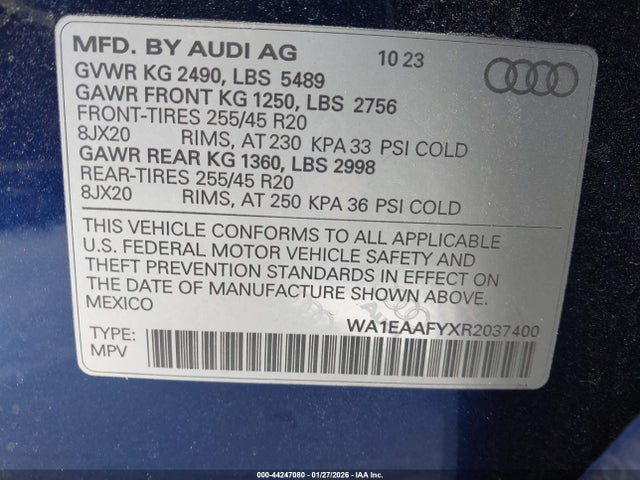 2024 AUDI Q5 WA1EAAFYXR2037400 Photo 8