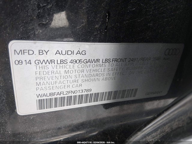 2015 AUDI A4 WAUBFAFL2FN013789 Photo 8