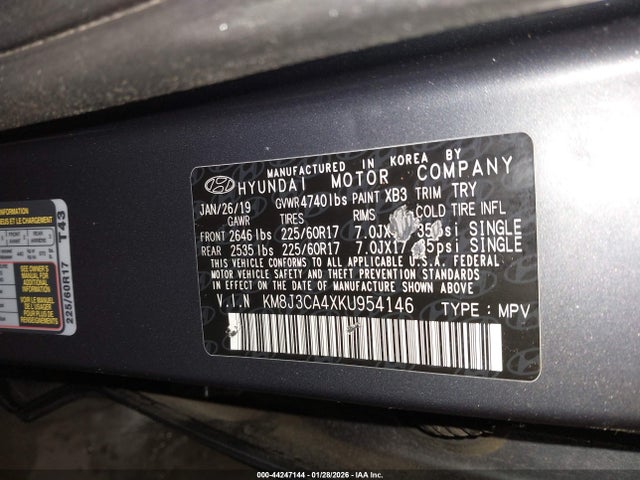 KM8J3CA4XKU954146 Hyundai Tucson Value