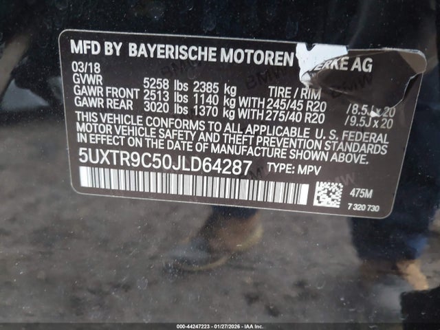 2018 BMW X3 5UXTR9C50JLD64287 Photo 8