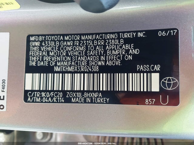 2018 Toyota C-hr Xle მანქანა იყიდება აუქციონზე, vin: NMTKHMBX3JR024308, აუქციონის ნომერი: 44247296
