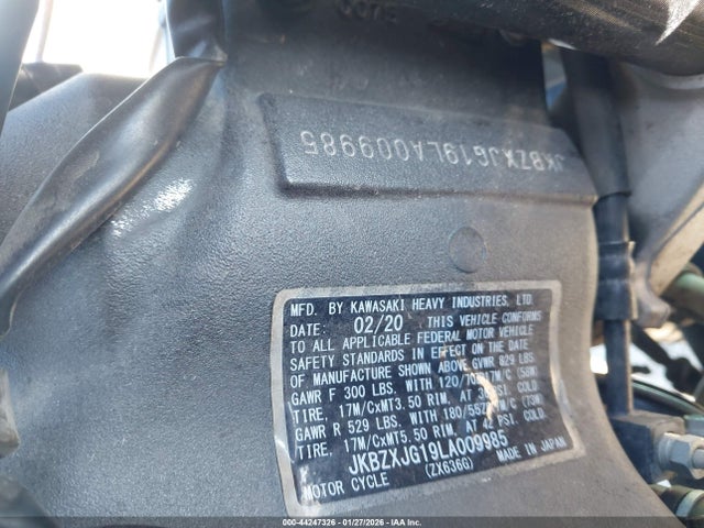 JKBZXJG19LA009985 Kawasaki Zx636 K