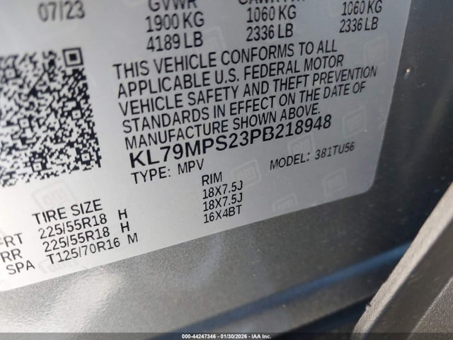 KL79MPS23PB218948 Chevrolet Trailblazer Fwd Lt