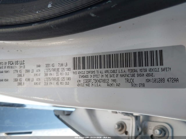 Продаж на аукціоні авто 2019 Ram 1500 Rebel  4x4 5'7 Box, vin: 1C6SRFLT5KN670812, номер лоту: 44247350