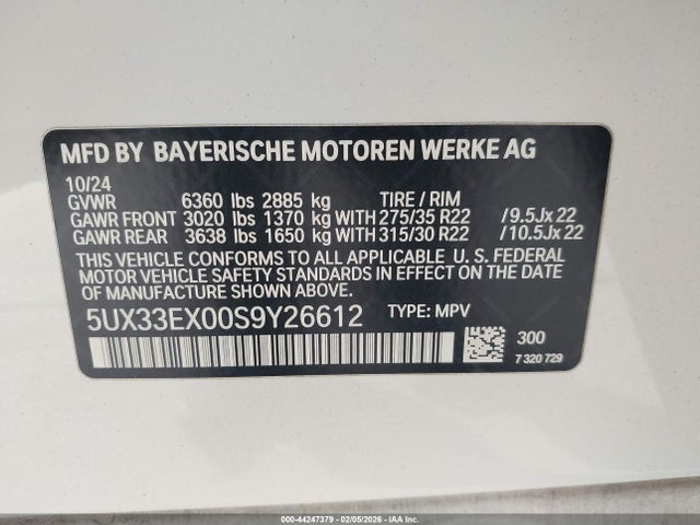 5UX33EX00S9Y26612 BMW X6 Xdrive40i