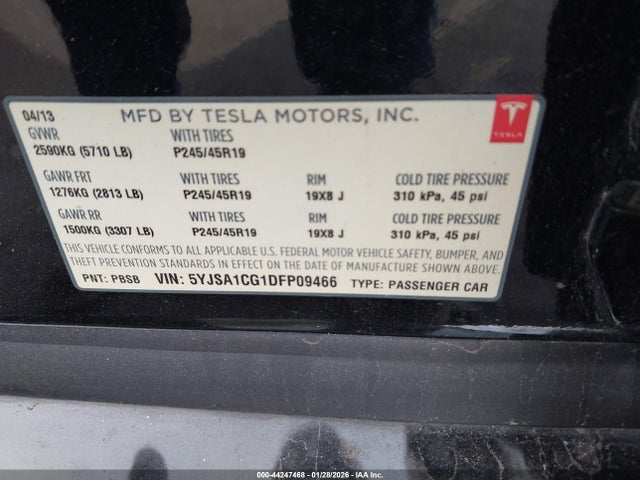 2013 TESLA MODEL S 5YJSA1CG1DFP09466 Photo 8