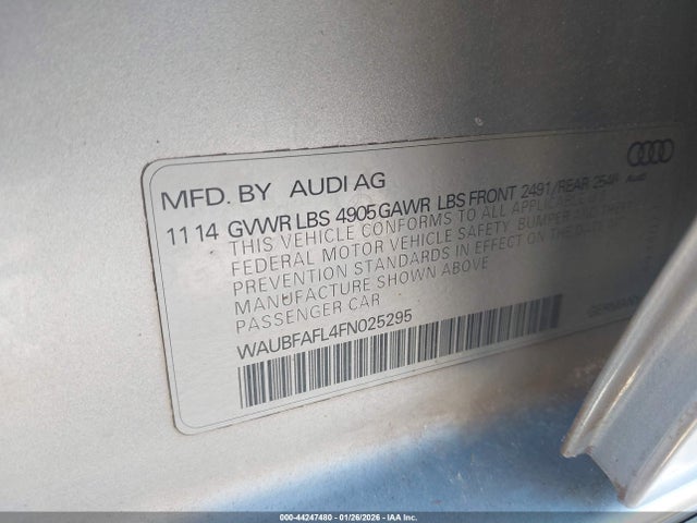 2015 AUDI A4 WAUBFAFL4FN025295 Photo 8