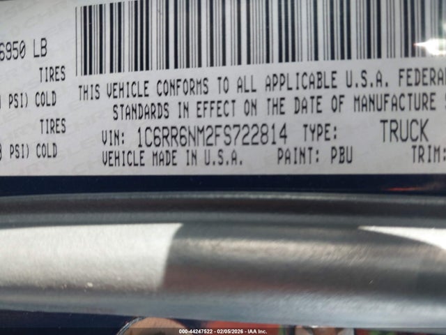 1C6RR6NM2FS722814 RAM 1500 Laramie