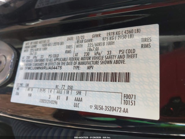 2024 FORD ESCAPE 1FMCU0MN9RUA04475 Photo 8
