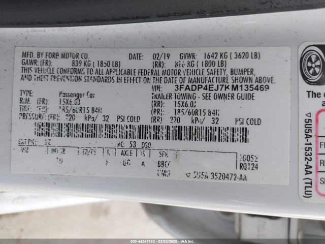 2019 FORD FIESTA 3FADP4EJ7KM135469 Photo 8