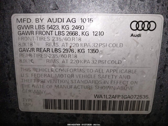2016 AUDI Q5 WA1L2AFP1GA072535 Photo 8