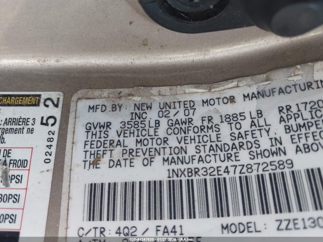2007 TOYOTA COROLLA 1NXBR32E47Z872589 Photo 8