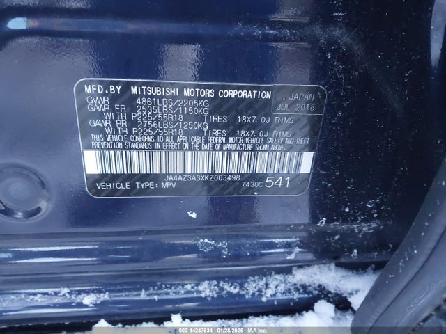 JA4AZ3A3XKZ003498 Mitsubishi Outlander Se