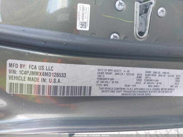 2021 JEEP CHEROKEE 1C4PJMMX4MD126533 Photo 8