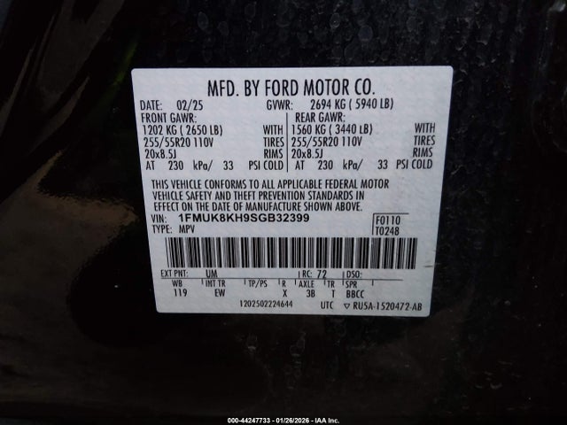 1FMUK8KH9SGB32399 Ford Explorer St-line