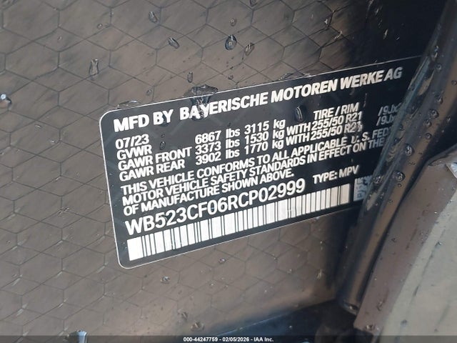 Продажа на аукционе авто 2024 Bmw Ix Xdrive50, vin: WB523CF06RCP02999, номер лота: 44247759