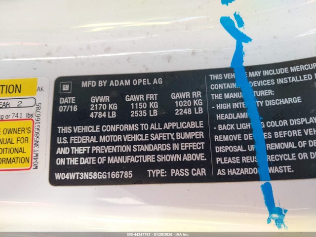 W04WT3N58GG166785 Buick Cascada Premium