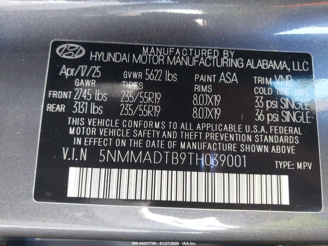 5NMMADTB9TH039001 Genesis Gv70 2.5t Select